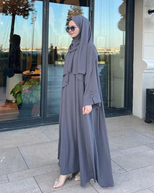 Arabic Grey Abaya With Stoller
