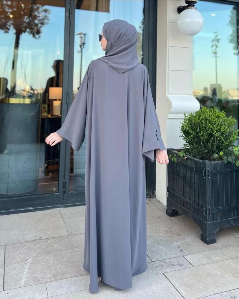 Arabic Grey Abaya With Stoller