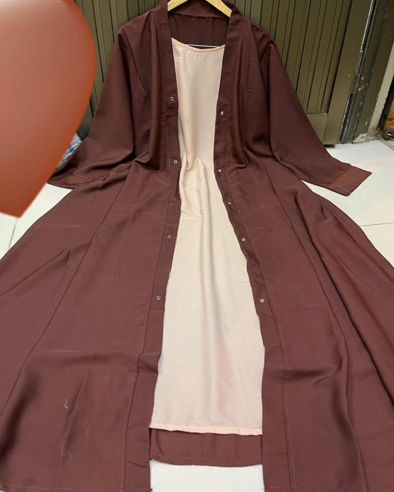 Chocolatey Abaya With Inner and Stoller
