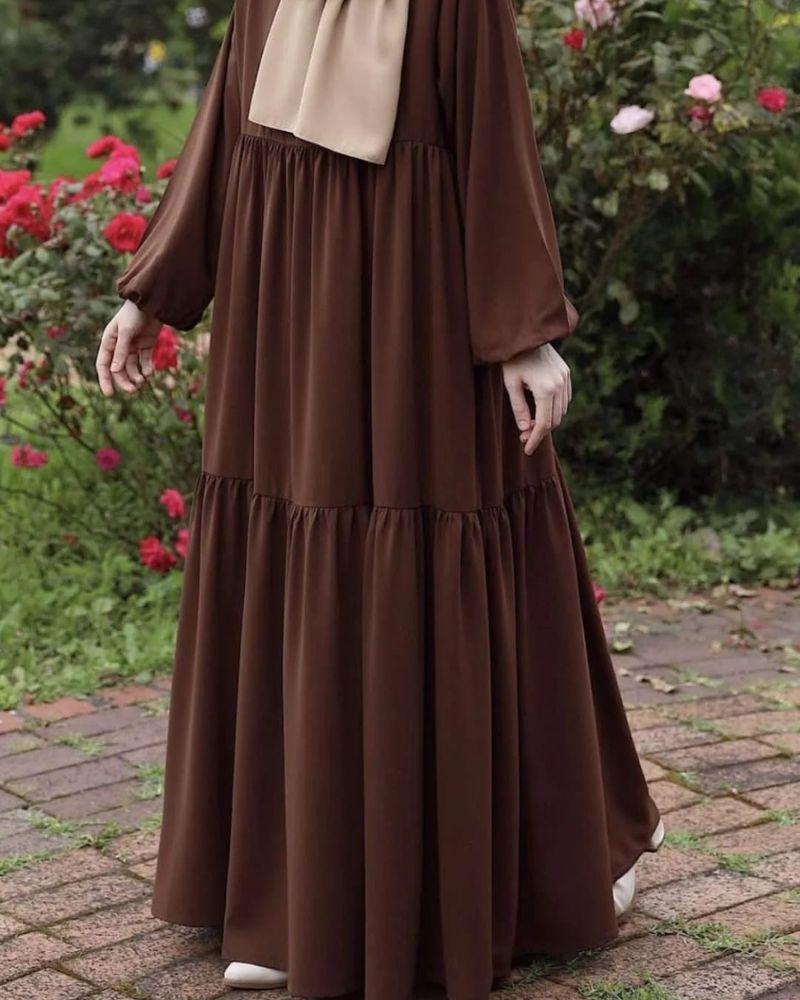 Brown frill abaya  With Stoller