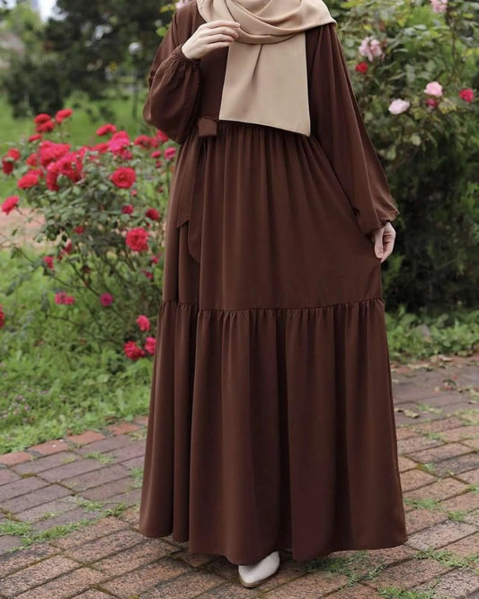 Brown frill abaya  With Stoller